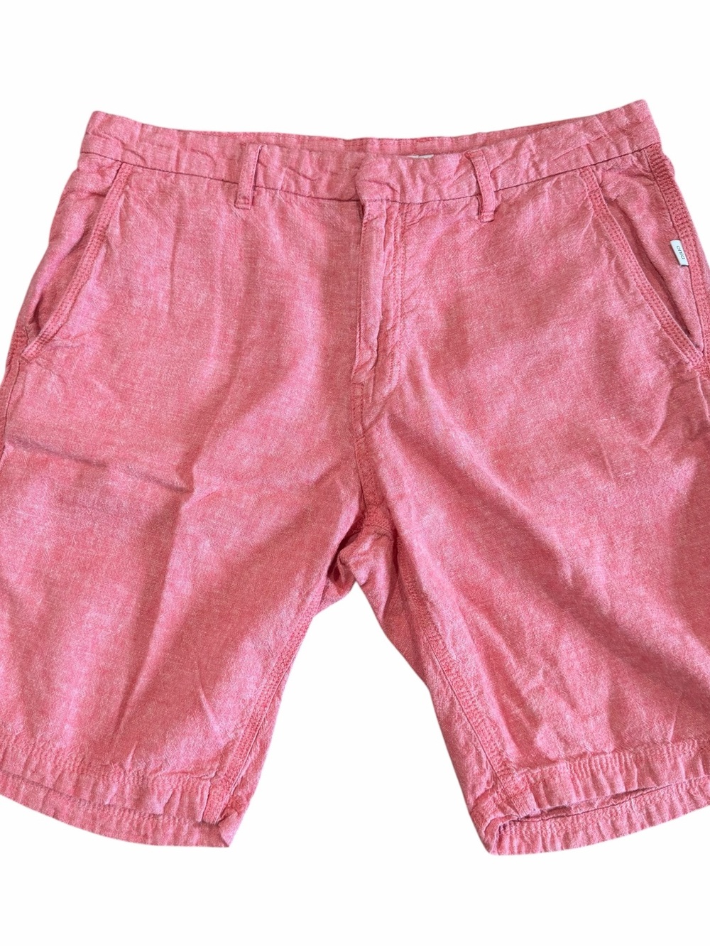 Onia Shorts Men’s 34 Red Linen Cotton Casual Preppy 10” Beach Summer